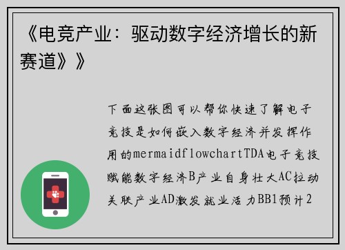 《电竞产业：驱动数字经济增长的新赛道》》